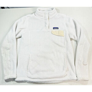 Patagonia Jacket Womens Medium White Fleece Polartec Re Tool Pullover Soft Gorp